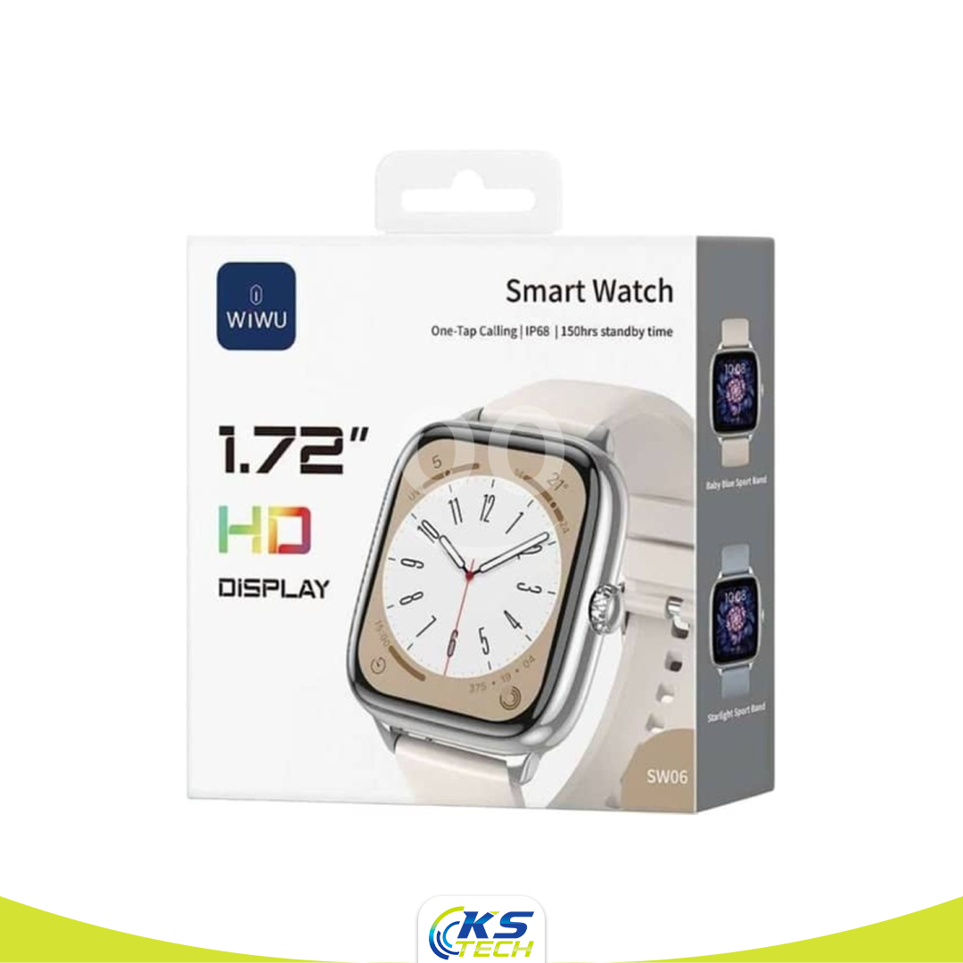 Montre connectée WIWU SW06 avec écran tactile carré et bracelet silicone